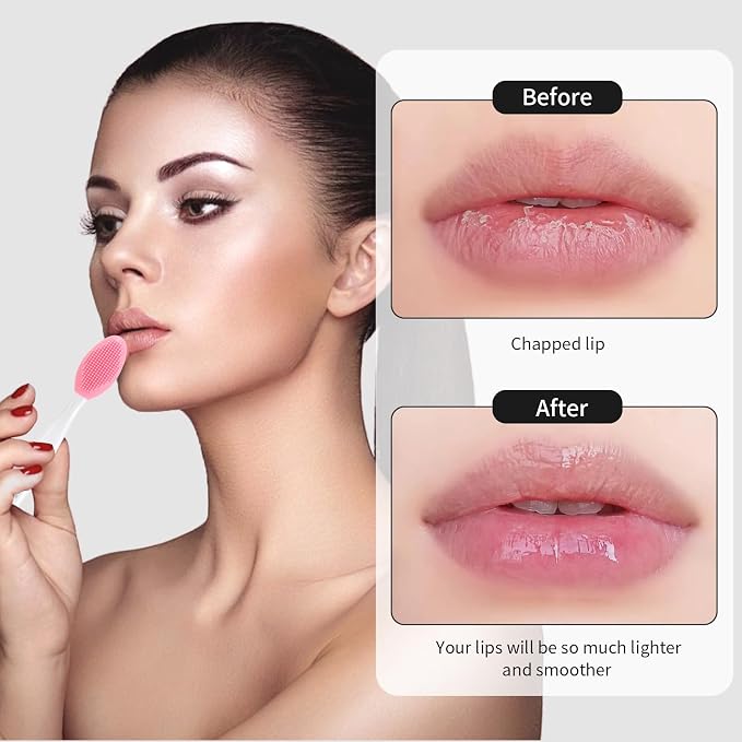 MSQ 5 PCS Lip Scrub Brush, Double-end Silicone Nose Clean Brush Lip Exfoliating - Image 7