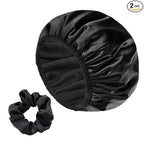 Three-Layer Terry Cloth Lined Satin Shower Cap, by Yonchic