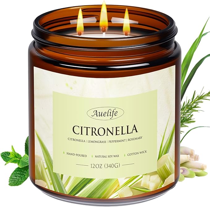 Auelife Scented Candles, 12oz Large 3-Wick Candle by Auelife