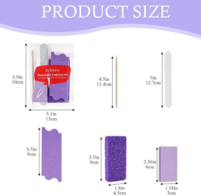 Disposable Pedicure Kit Sets, 5 in 1 Nail Salon Manicure Pedicure Kit - Image 6