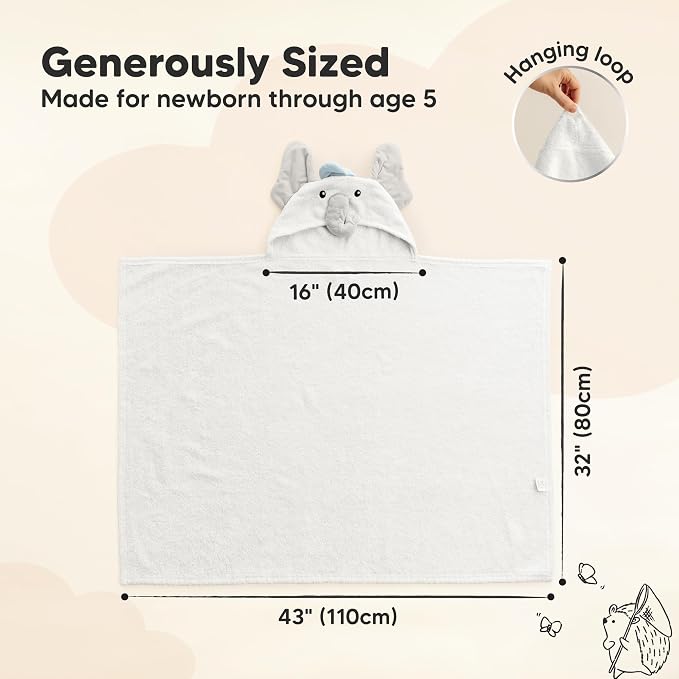 KeaBabies Organic Baby Towel - Image 2