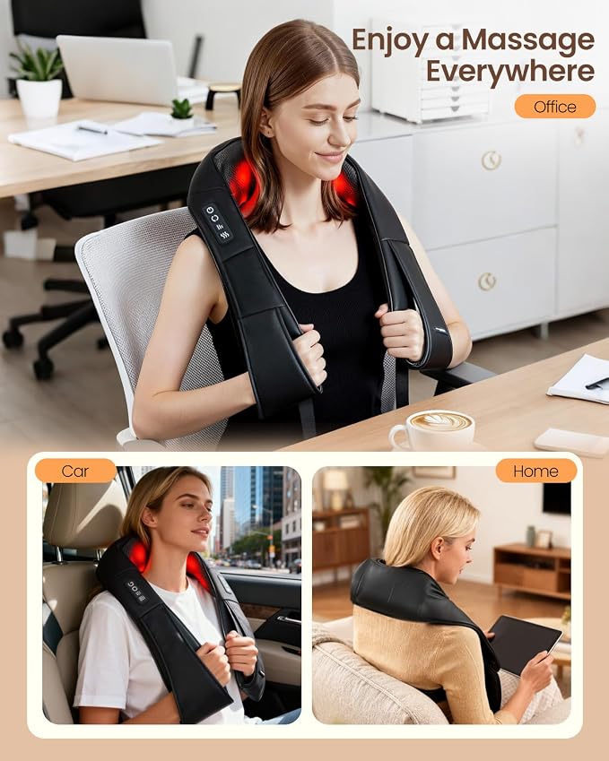 DAILYLIFE Neck Massager with Heat, Electric Back Massager - Image 4