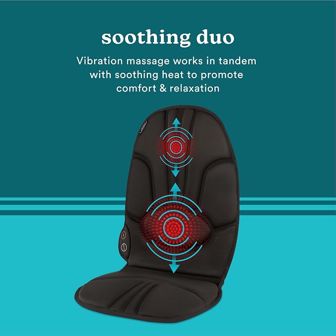 HoMedics Portable Heating and Vibrating Back Massage Cushion - Image 3