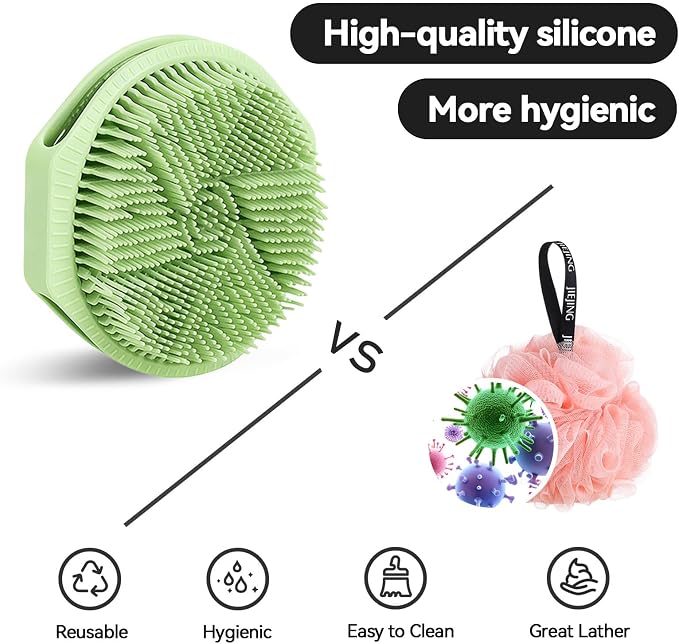 2-Pack Soft Silicone Dual-Sided Body Scrubber & Loofah | Gentle Exfoliating - Image 6