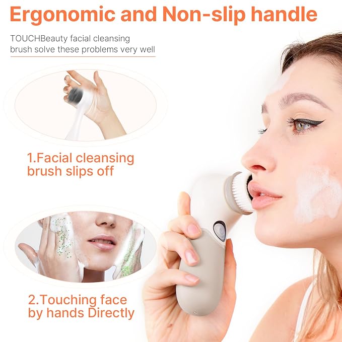 Face Scrubber with 3 Brush Heads & 2 Speeds - Image 3