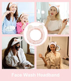 Huachi 2 Packs Cute Cat Ears Spa Headband - Image 3