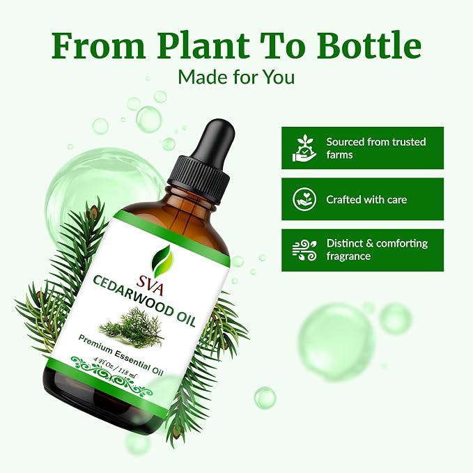 SVA Cedarwood Essential Oil – 4 Fl Oz – 100% Natural Cedar Juniperus Mexicana - Image 4