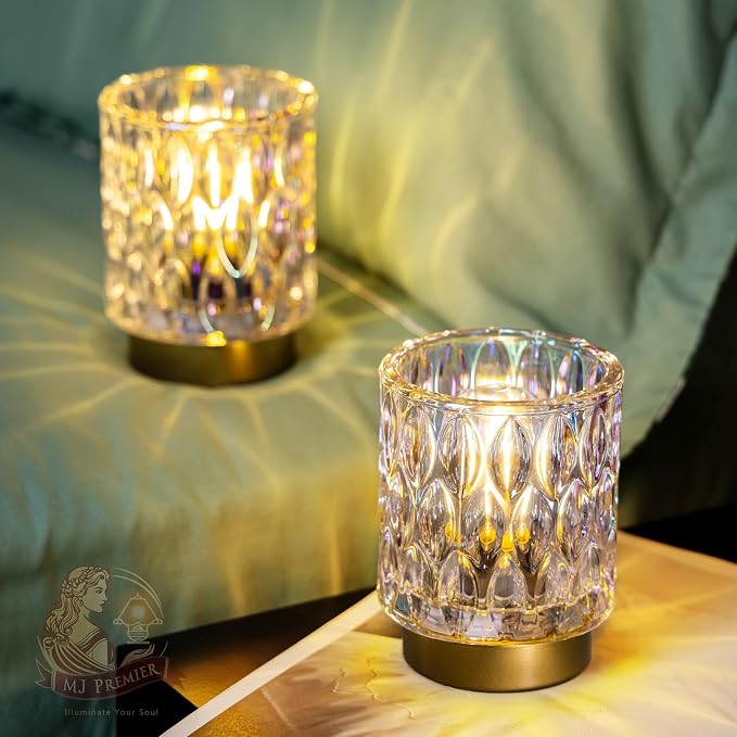 Battery Operated Table Lamps Timer, Mini Crystal Lamp - Image 2