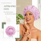 Reusable Shower Cap for Women, Large Waterproof Shower Bonnet - Image 3