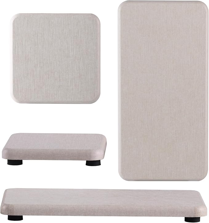 NiuYichee Set of 4 Water Absorbent Diatomite Coasters, Diatomaceous Earth by NiuYichee
