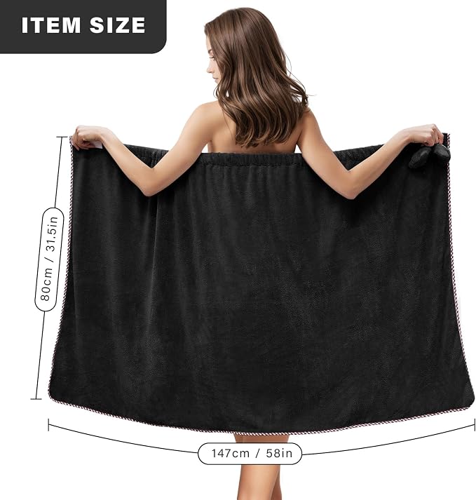 GOSCHE Towel Wrap for Women, Adjustable Shower Wrap Towel - Image 2
