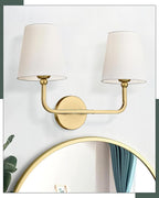 2 Light Bathroom Vanity Light, Brushed Gold Double Wall Sconce - Image 7