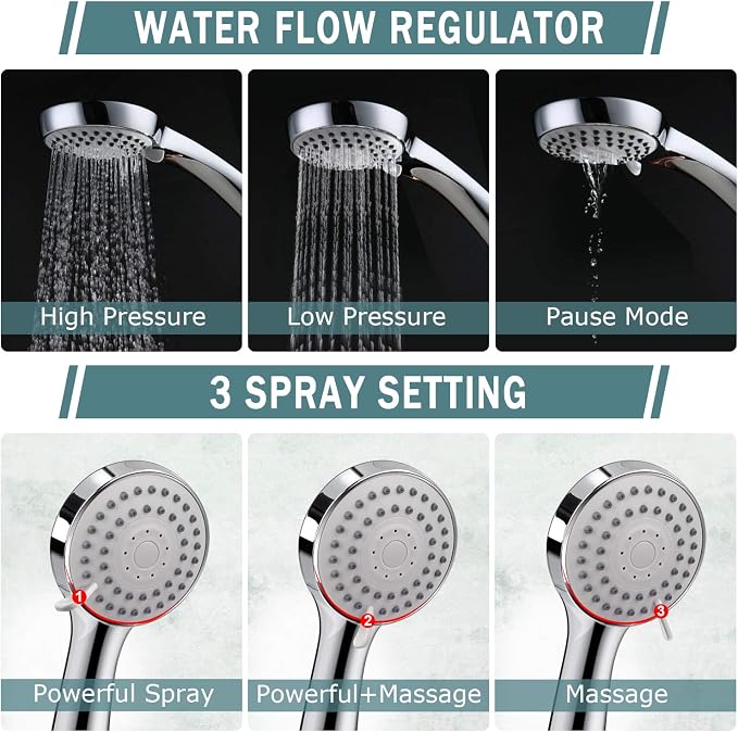 Taiker Filtered Shower Head, High Pressure Rainfall Shower Head/Handheld Shower - Image 5