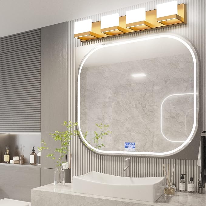 Tipace Gold Vanity Lights for Bathroom Modern LED 4 Lights Bathroom Vanity - Image 8