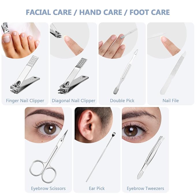12 Set Manicure Set Bulk Mini Manicure Nail Clipper Kit 7 in 1 Stainless Steel - Image 5