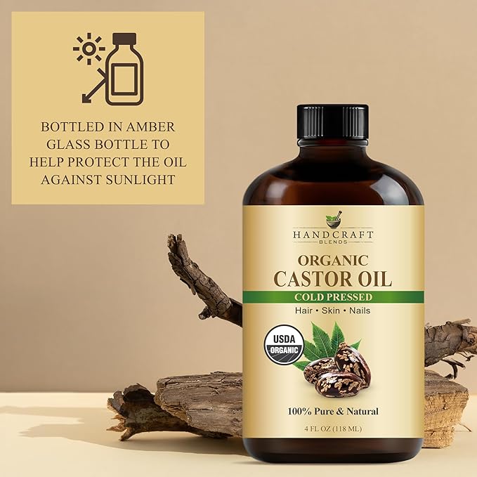 Handcraft Blends Cold-Pressed Organic Castor Oil 4 Fl Oz | Glass Bottle | Lash - Image 7