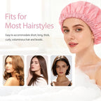 Shower Cap for Women Reusable Waterproof, Large Bath Cap - Image 4