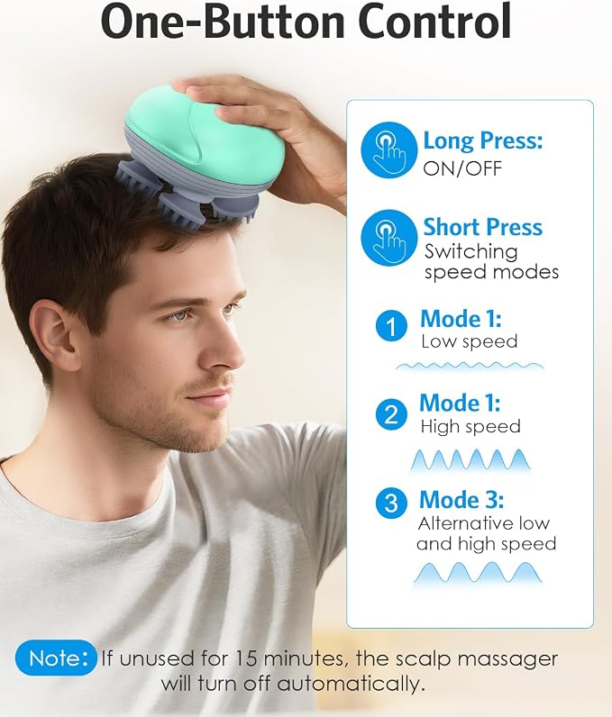 Upgraded Handheld Pet Massager, Electric Scalp Massager, Head and Back Scratcher - Image 3