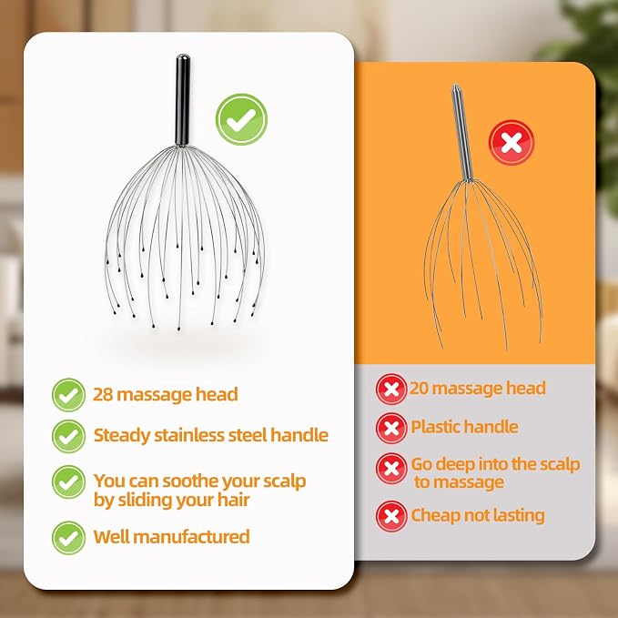 YEZY Head Massager 28 Fingers Head Scratcher Scalp Massager, Back Scratcher - Image 6