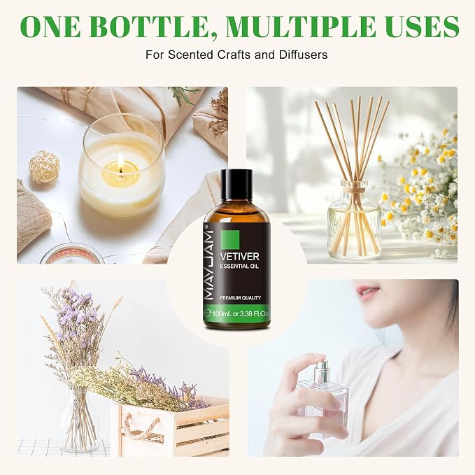 MAYJAM Premium Grade Vetiver Essential Oil - 100ML/3.38FL.OZ - Image 7