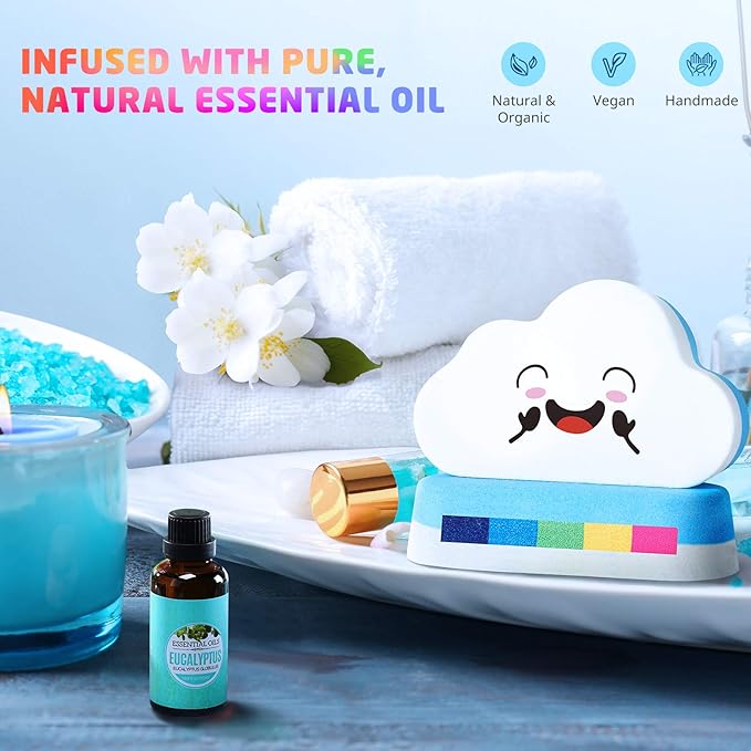 Rainbow Bath Bombs for Kids, 4 XL Kid Bath Bombs - Image 3