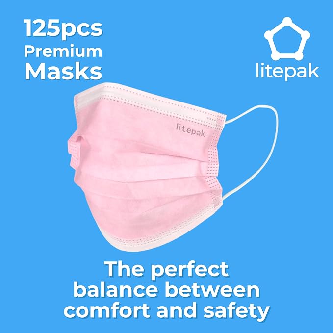 Litepak 125-Pack Disposable Face Mask Premium Comfort Earloops - Image 4