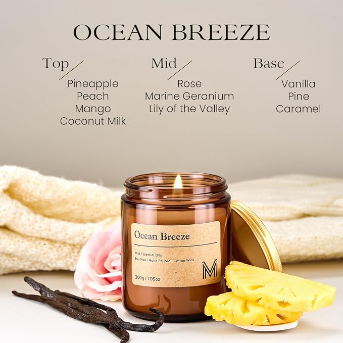 M&SENSE Oceanic Breeze Scented Christmas Candle Gift, Aromatherapy Candle Set - Image 2