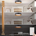 Bargeni 16.5 Inch LED Ceiling Light Fixture, Dimmable Flush Mount Matte Black - Image 5