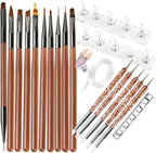 Nail Art Brushes Set with Nail Stand Holder by Unknown