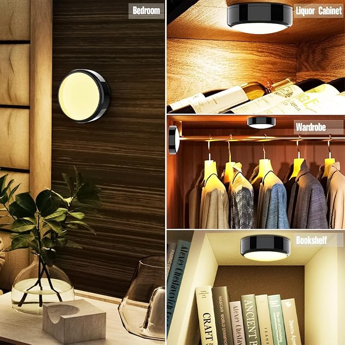 HELPLEX Puck Lights, 16 Colors Changeable Under Cabinet Lights Battery Powered - Image 5