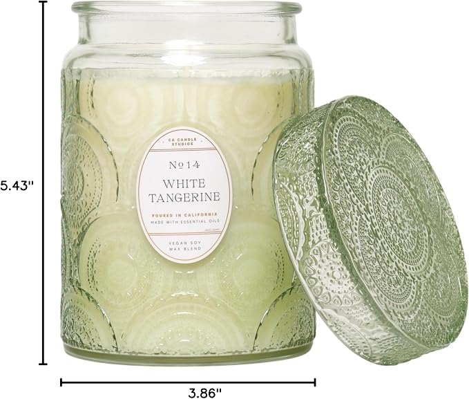 LEOBEN CO – White Tangerine Scented Candle – 18oz, Heirloom Collection – 80 hr - Image 4