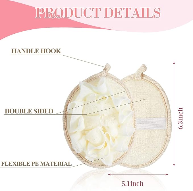 Boao 6 Pcs Bath Shower Pouf Sponge Mesh Pouf Shower Ball Exfoliating Body - Image 2