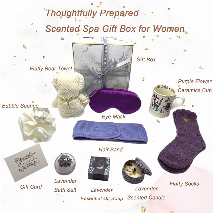 Spa Gift Baskets for Women, Luxury Self Care Gifts for Mom, Get Well Soon Gifts - Image 2