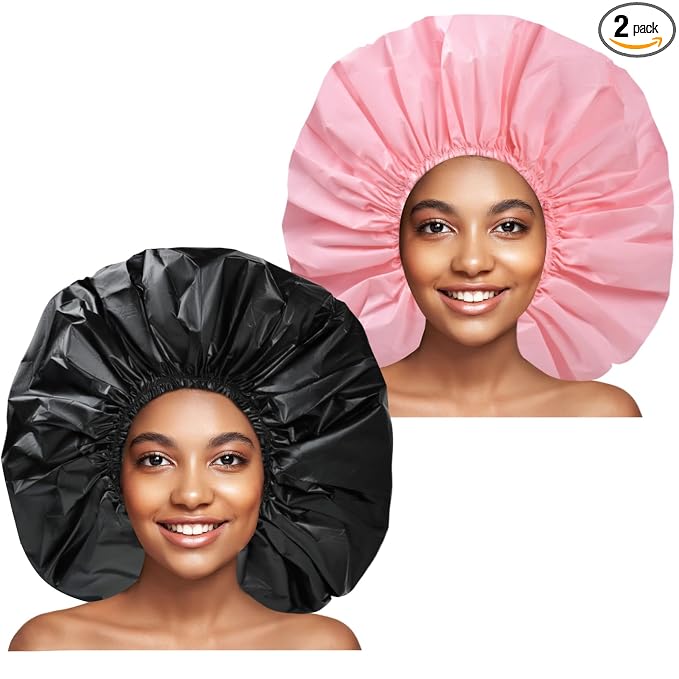 Extra Large Shower Cap 2 PCS Waterproof Shower Caps by CHFONGDIRECT