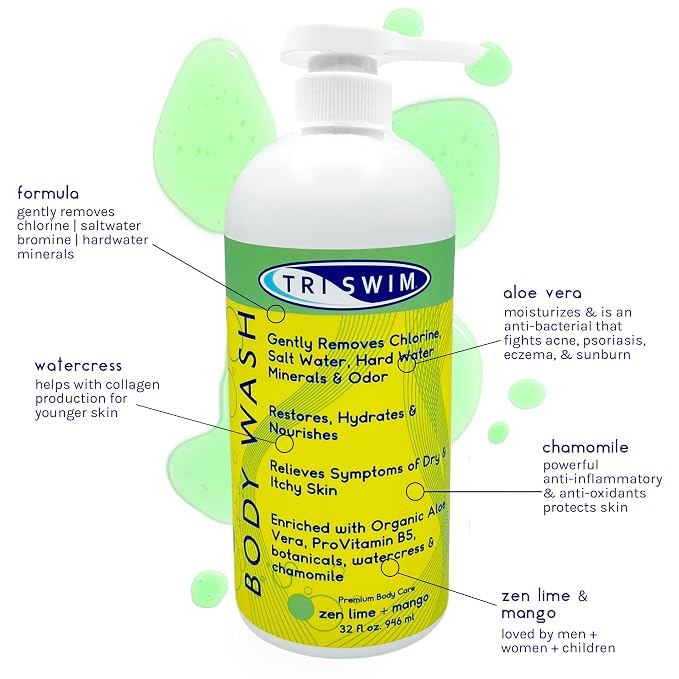 TRISWIM Chlorine Removal Body Wash 32 Fl Oz | Removes Chlorine, Hard Water - Image 2