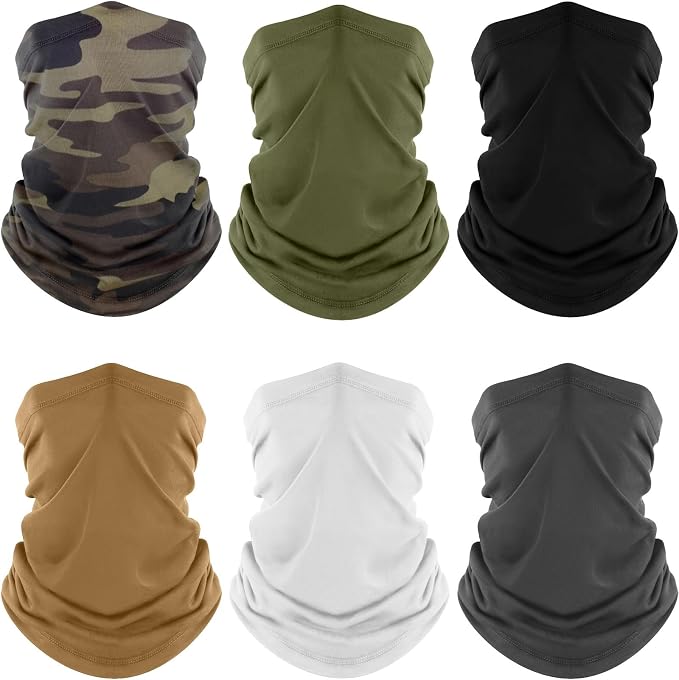Fuinloth Neck Gaiter, 6 Pack Cooling UV Protection Bandana Face Mask Gator Scarf by fuinloth