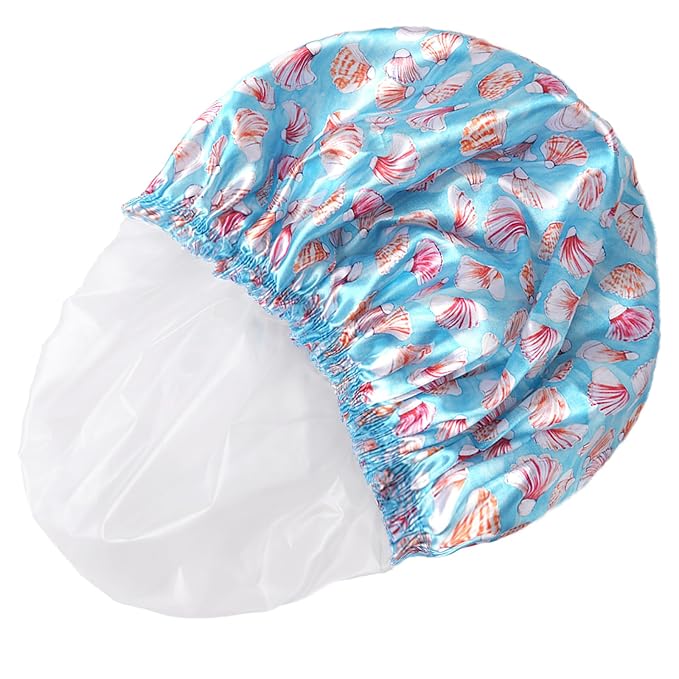 Shower Caps for Women, Double Layers Shower Cap Reusable Waterproof, Bathing - Image 6