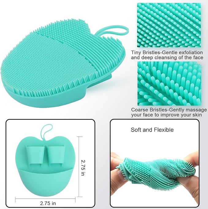 INNERNEED Soft Silicone Facial Cleansing Brush Set, Gentle Exfoliating and - Image 2