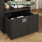 Rattan Outdoor Pool Towel Rack Cabinet, Wicker Pool Storage Bins Storage - Image 7