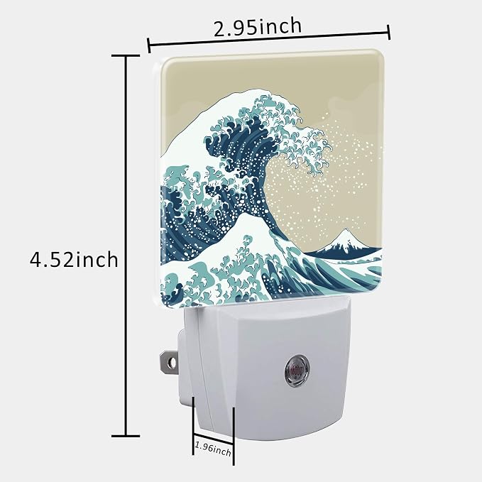 Plug in Night Lights Japanese Great Wave Nightlight Plug Into Wall Dusk to Dawn - Image 5