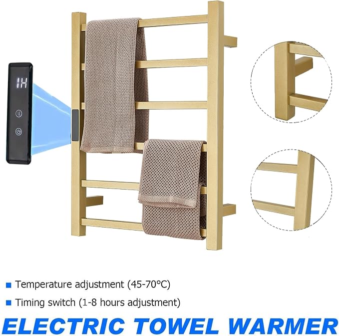 Electric Heated Towel Warmer Rack Gold Bathroom Accessories, - Image 3