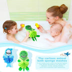 Nuenen 2 Pcs Bath Loofahs Kids Toddler Cute Cartoon Bath Sponges Loofah Pouf - Image 5