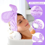 my novel things Face Wash Headband and Wristband Fashion Spa Headband, Coral - Image 5