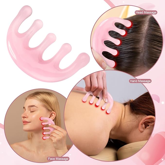 ProSuites 3 Pack Head Massager Scalp Comb Resin Scalp Stress Relax Tool - Image 3