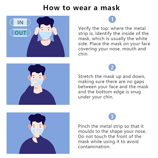 Borje Disposable Face Mask 100 Pcs Face Masks 3 Ply Protection Masks - Image 7