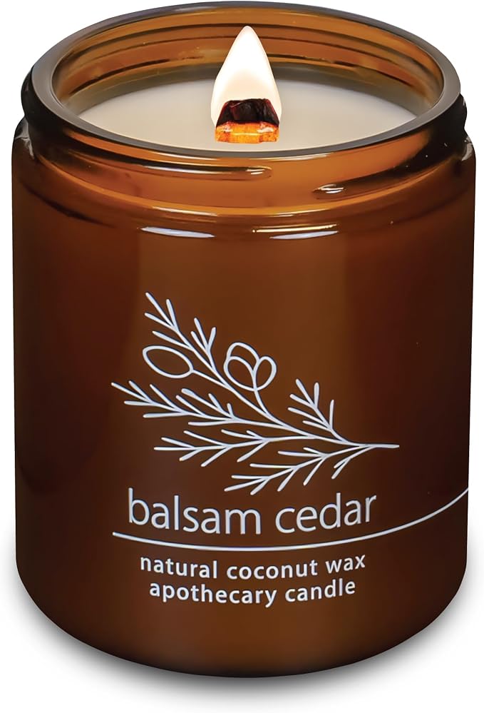 Hemlock Park Balsam Cedar Apothecary Hand-Poured Scented Candle | Crackling by HemlockPark