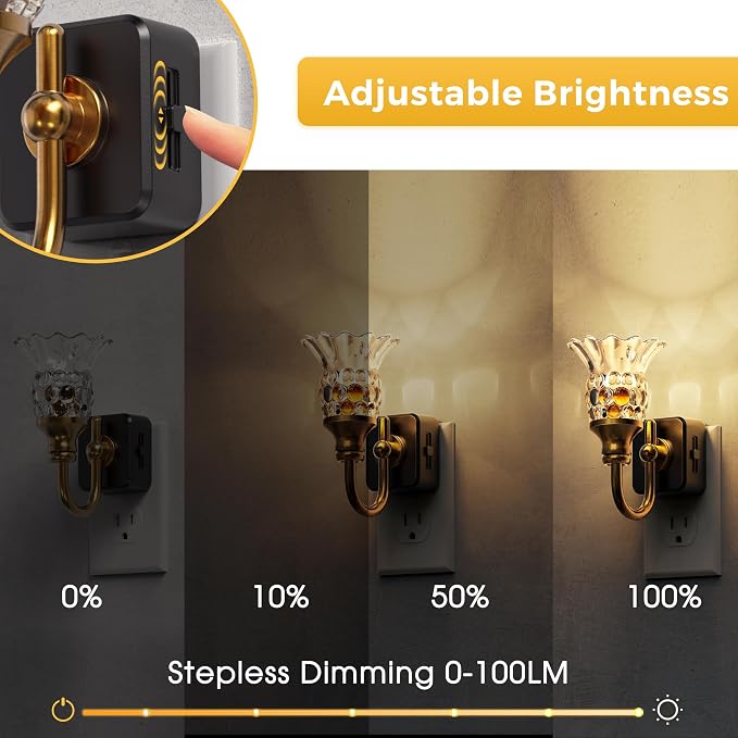 L LOHAS LED Night Lights Plug into Wall, 3000K Soft White LED Floral Night Light - Image 3