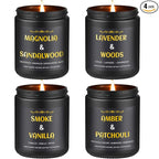 Scented Candles for Men, 4 Pack Mens Candle Gift Set, Relaxation Candles for by Enwhisco