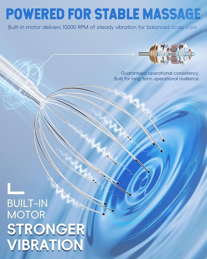 Winyoung Head Massager Scalp Stress Relief, Rechargable Electric Scalp Massager - Image 5