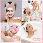 CAVETEE Spa Headband for Washing Face, 4 Pack Fuzzy Skincare Cute Butterfly - Image 3